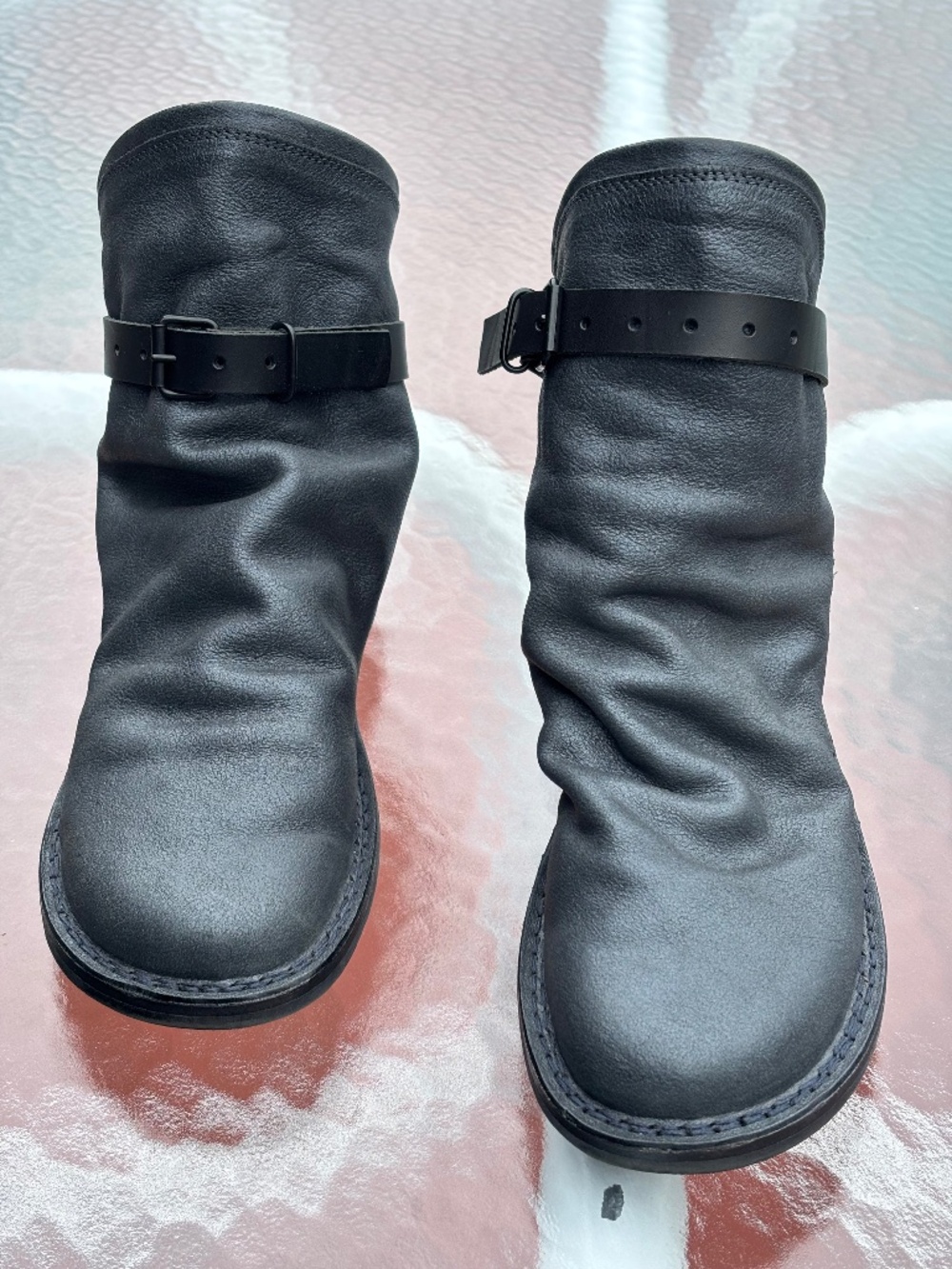 Trippen size 39 short boots in gray green